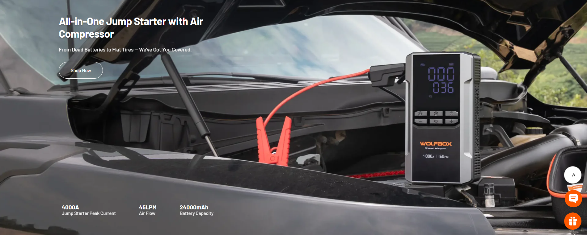 All-in-One Jump Starter with Air Compressor