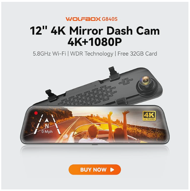 Wolfbox Dash Cam Mirror